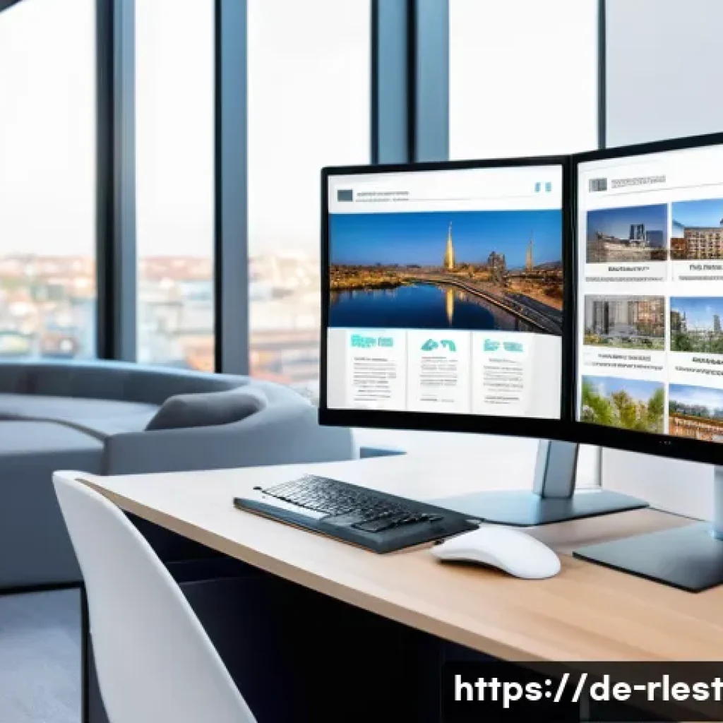 가상 부동산 투자 커뮤니티 참여 방법 - A modern virtual real estate community hub interface displayed on a sleek computer screen, showing i...