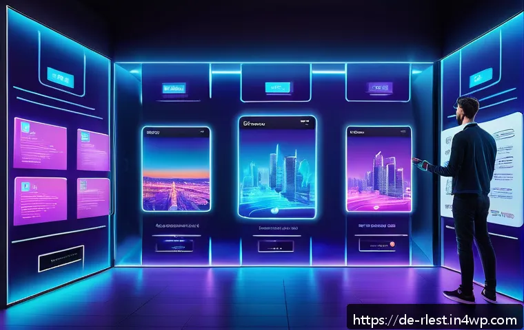 가상 부동산의 미래 및 시장 전망 - A futuristic digital real estate marketplace in a vibrant Metaverse cityscape, showcasing sleek 3D v...